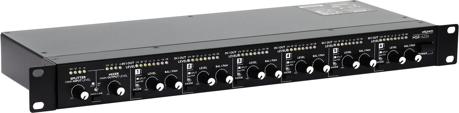 Algam Audio MSR 6226 / MSR6226 - Rackmount 6-in-2 Mixer / 2-in-6 Splitter