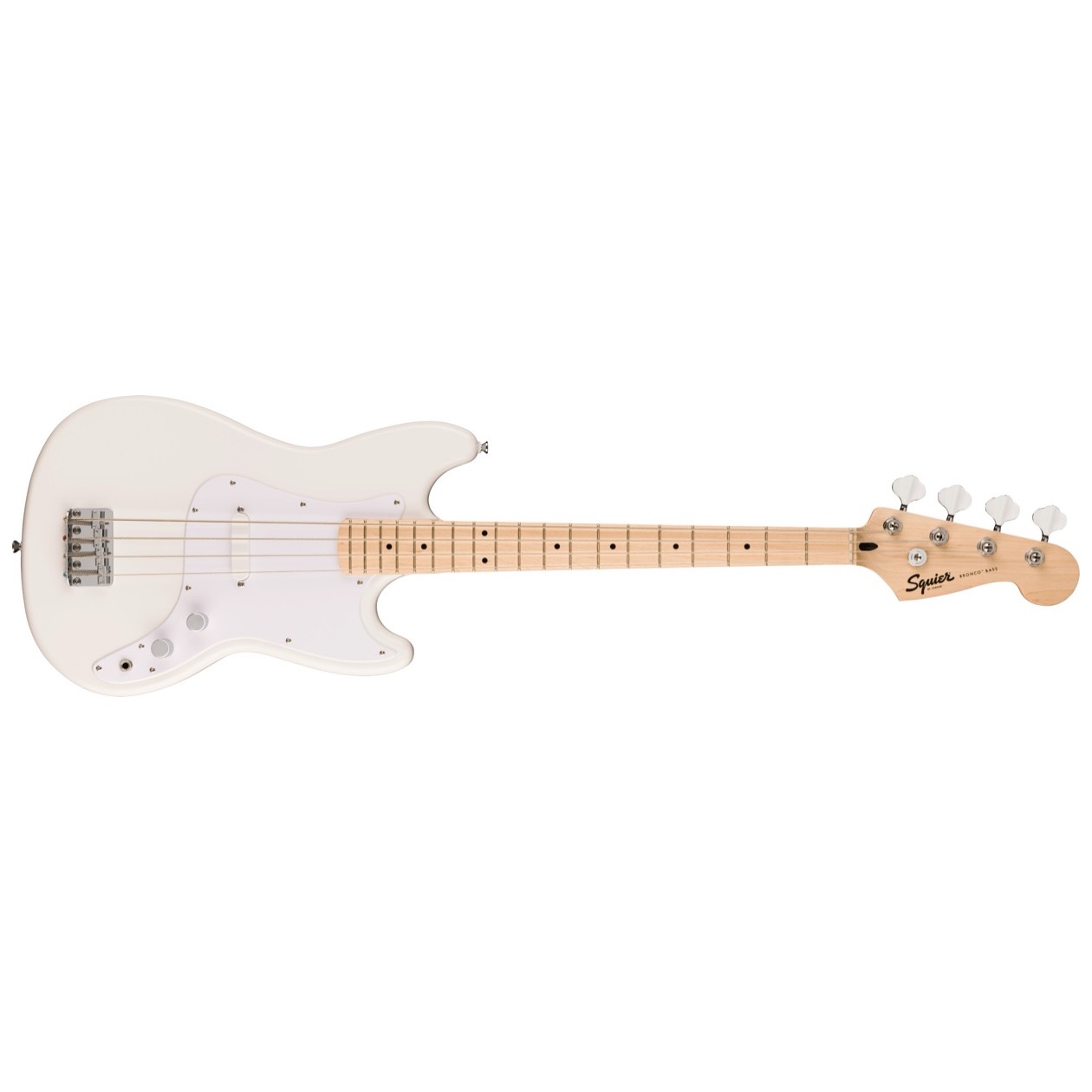 Squier Sonic Bronco Bass, Maple Fingerboard, White Pickguard, Model 0373802580 Arctic White