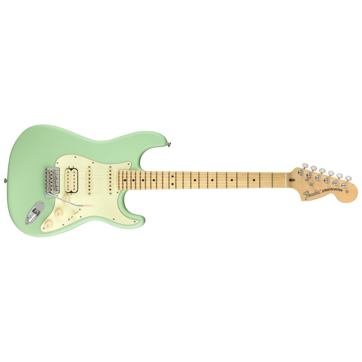 Fender American Performer Stratocaster HSS, Maple Fingerboard, Satin Surf Green, Model 0114922357 Inclusief Fender Deluxe Gig Bag