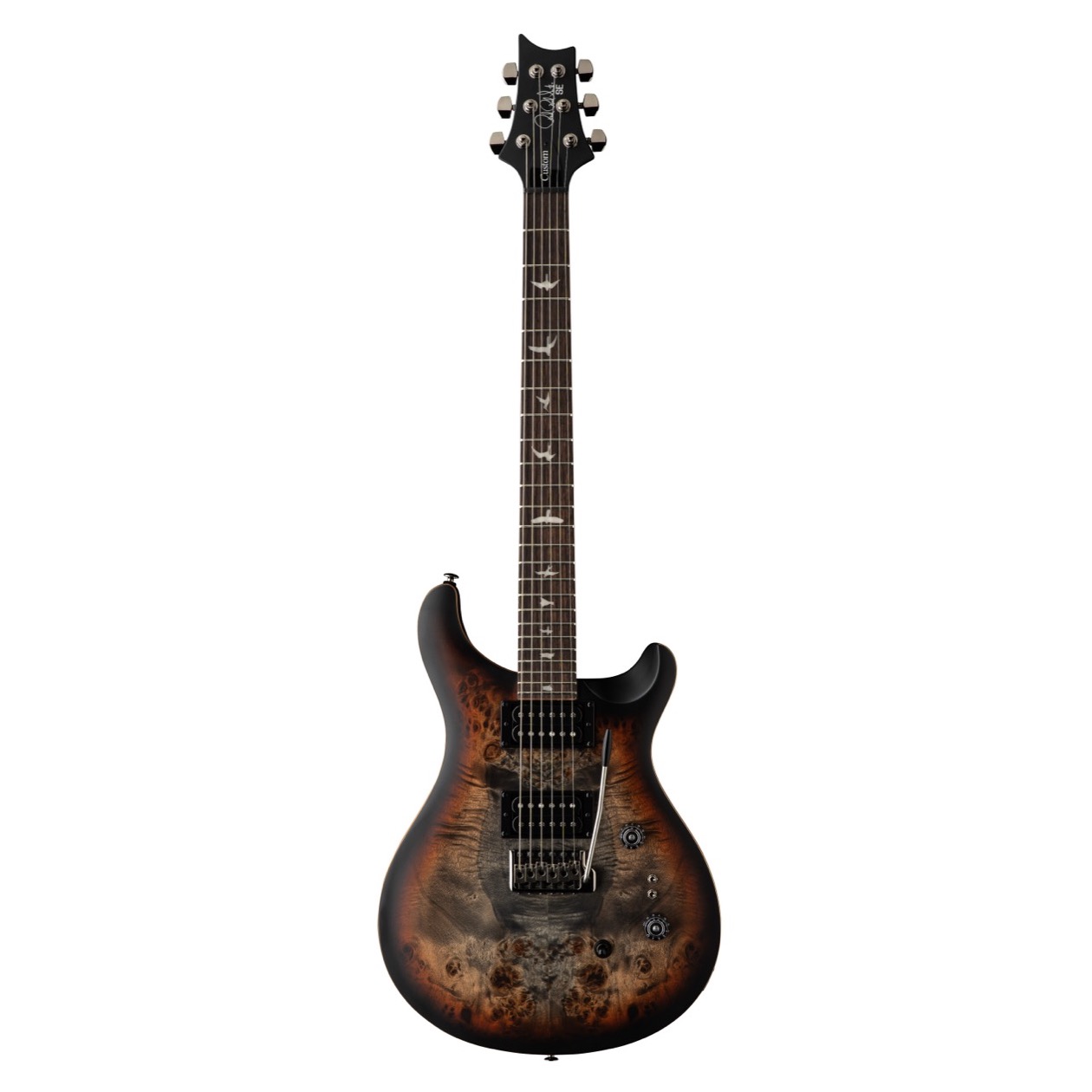 PRS Limited Edition SE Exotic Veneer Custom 24-08 Poplar Burl in Charcoal Cherry Midnight Burst Inclusief Originele PRS Gigbag