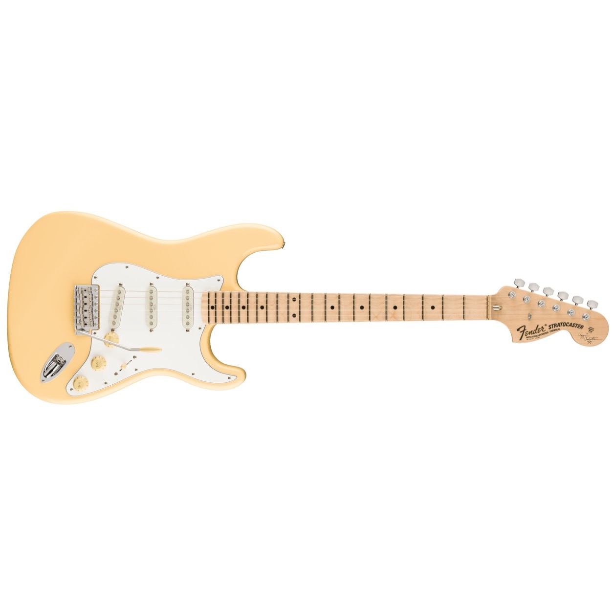 Fender Signature Yngwie Malmsteen Stratocaster, Scalloped Maple Fingerboard, Vintage White Upgrade Made in USA Model 0107112841 Inclusief Fender Vintage Style Tweed Case