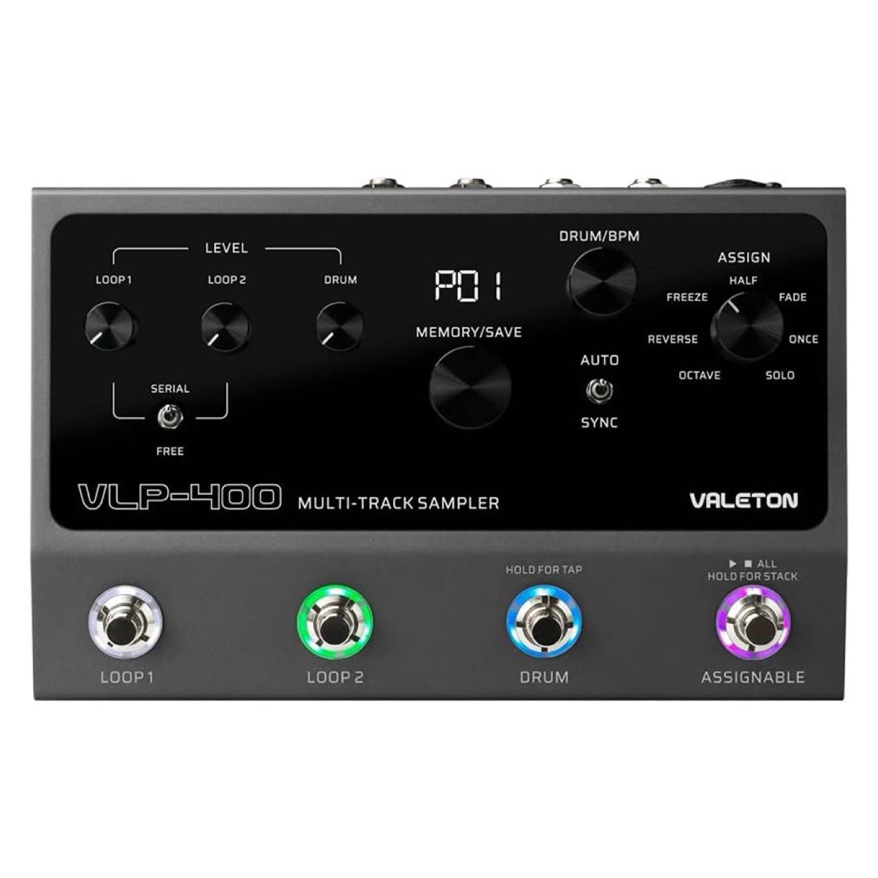 Valeton VLP 400 / VLP400 Valeton multi-track (32 bit stereo) Looper Pedal with Drum Patterns and Effects Inclusief Adapter