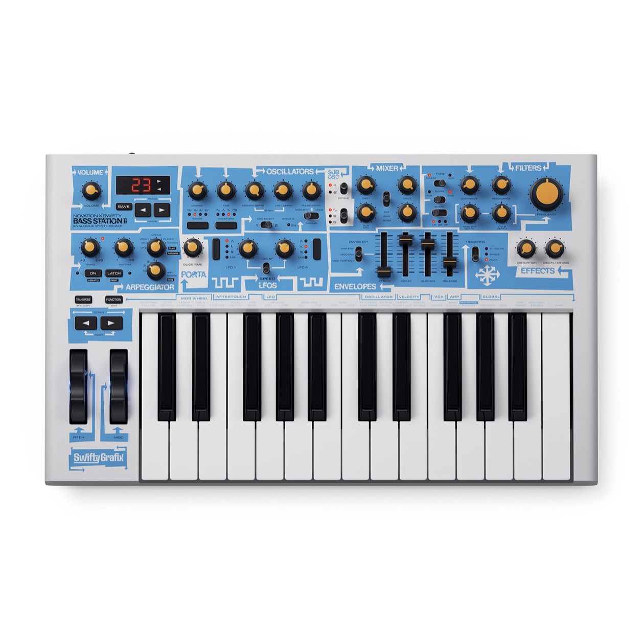 Novation Bass Station II Swifty Edition NIEUW 2025 MODEL! NIEUW IN DOOS IN VOORRAAD HEMELVAARTSDAG/BLACK FRIDAY SPECIALE AANBIEDING GELDIG TOT 31 DECEMBER 2025