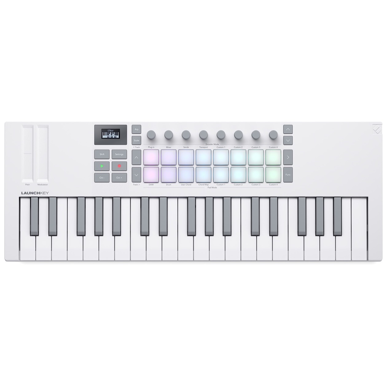 Novation Launchkey Mini 37 MK4 White MIDI keyboard controller with full Ableton Live integration PRIJSVERLAGING
