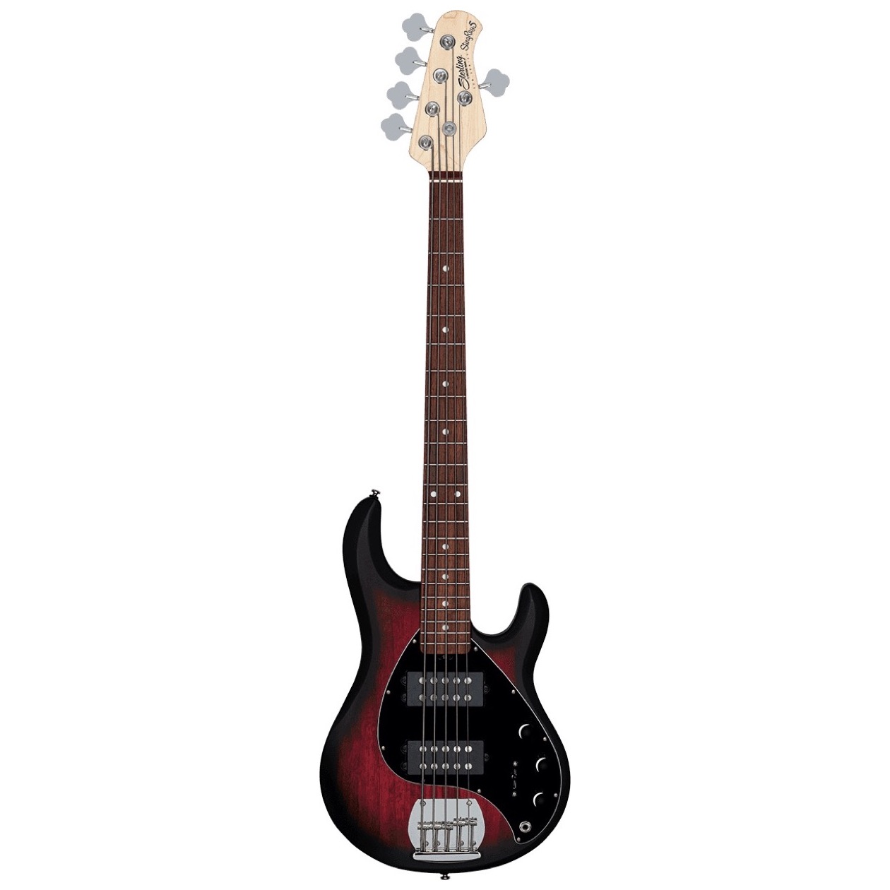 Sterling by Music Man - Stingray 5 HH Bas Ruby Red Burst Satin SUPERPRIJS