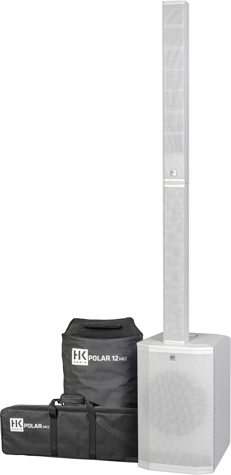 HK Audio Polar 12 MK II White PA Systeem Inclusief Beschermhoezen