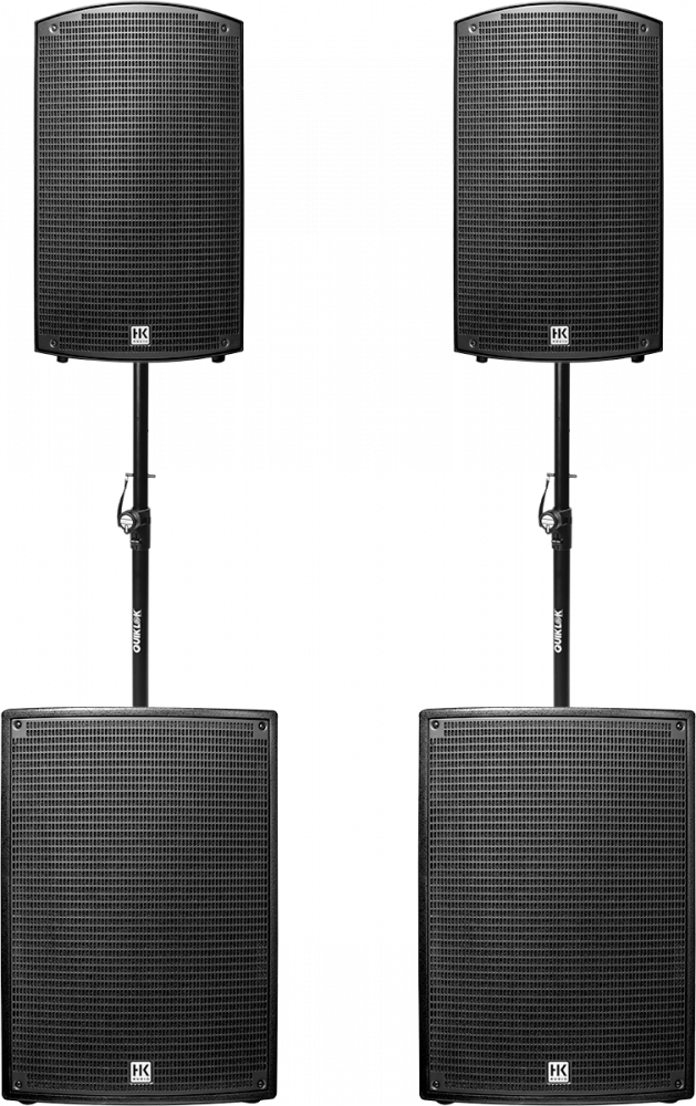 HK Audio Sonar Pack 1215, Package SONAR 2 x 112 Xi / 2 x 115 Sub D, Ready-to-use Amplified PA System