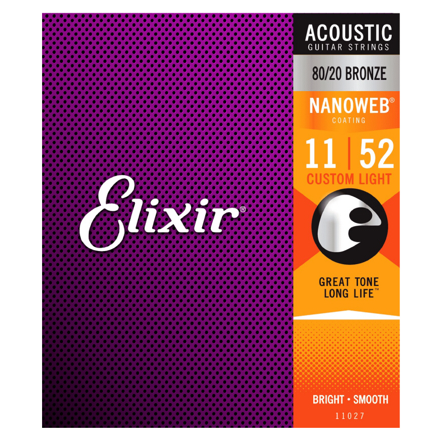 Elixir 11027 Nanoweb Snarenset voor Western Gitaar Custom Light 11-15-22-32-42-52