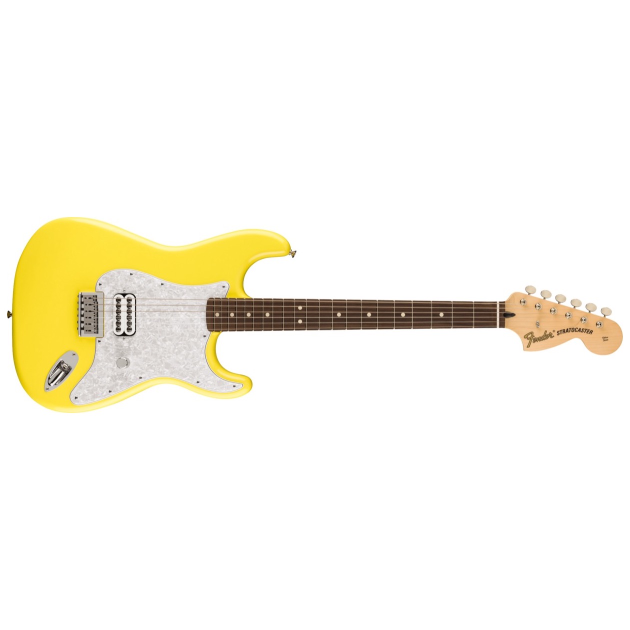 Fender Signature Tom DeLonge Stratocaster, Rosewood Fingerboard, Graffiti Yellow Model 0148020363 Inclusief Fender Deluxe Gigbag