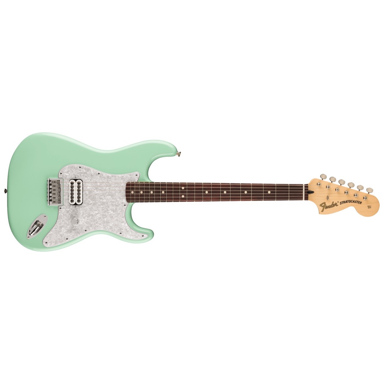 Fender Signature Tom DeLonge Stratocaster, Rosewood Fingerboard, Surf Green Model 0148020357 Inclusief Fender Deluxe Gigbag