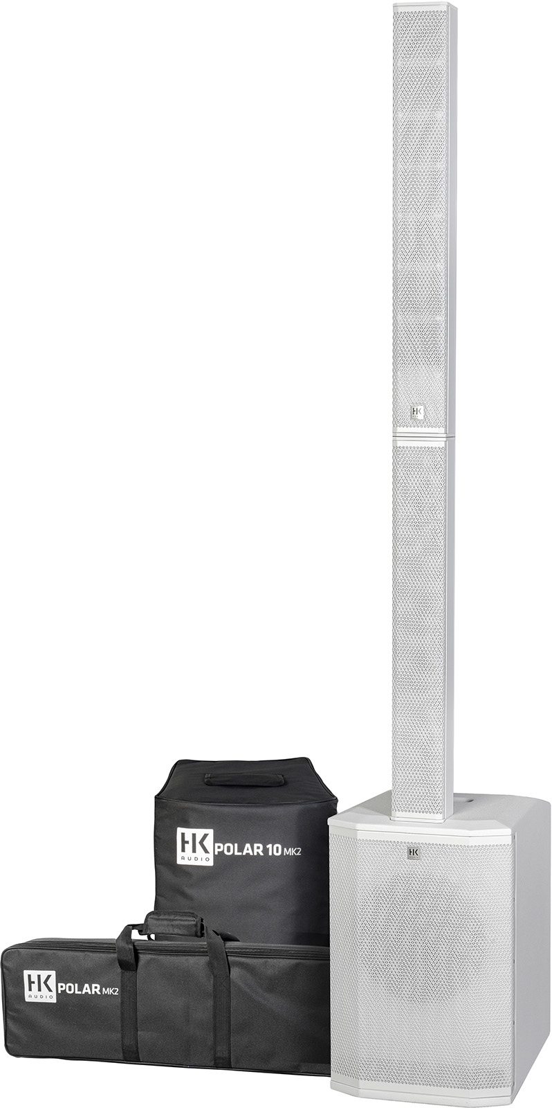 HK Audio Polar 10 MK II White PA Systeem Inclusief Beschermhoezen