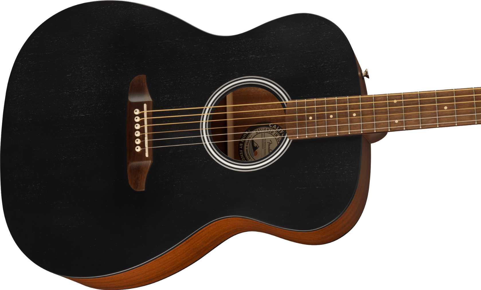 Fender Monterey Standard, Walnut Fingerboard, Black Top Model 0973052111 Electro Western Gitaar Inclusief Fender Gigbag
