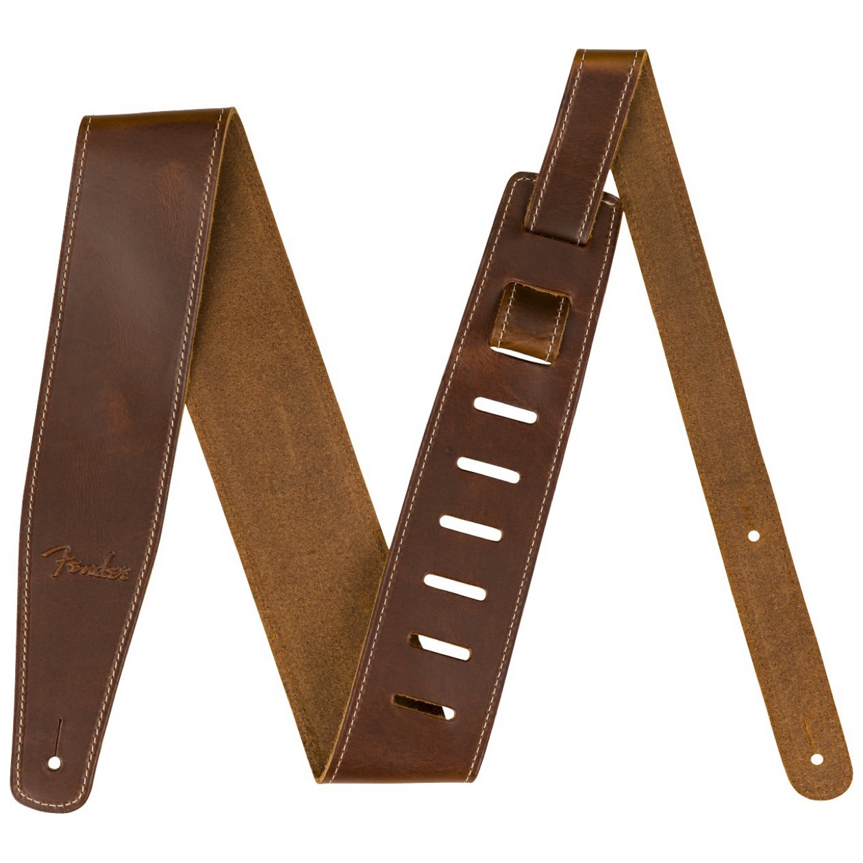 Fender Broken-In Leather Strap, Tan 2.5" Gitaarband Model 0990641021