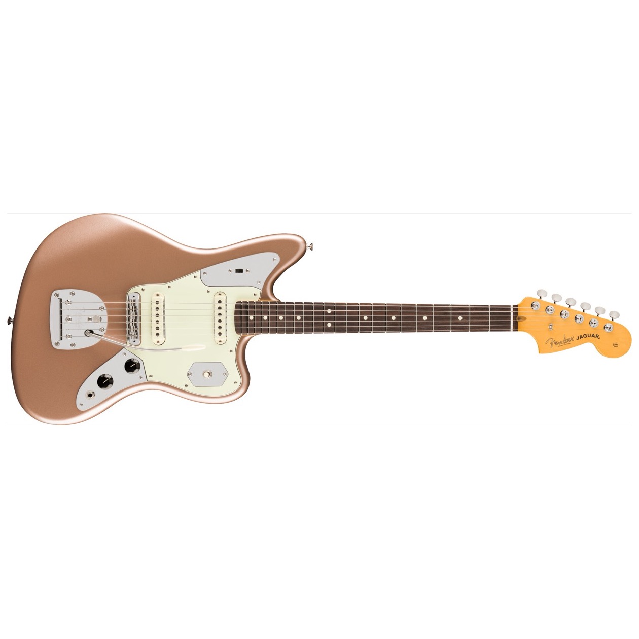 Fender American Professional Classic Jaguar, Rosewood Fingerboard, Faded Firemist Gold Model 0114990384 Inclusief Fender Deluxe Gigbag