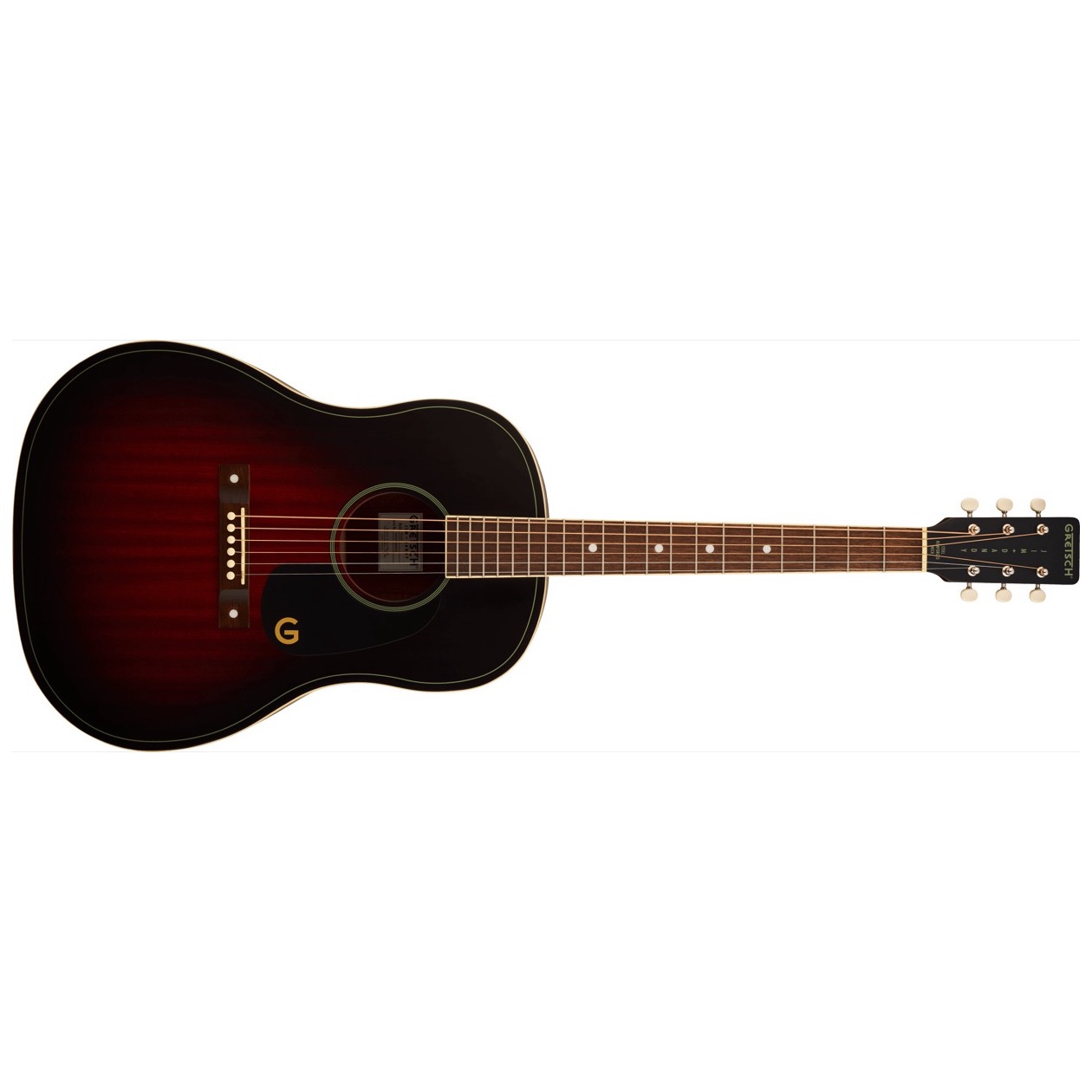 Gretsch Jim Dandy Dreadnought, Walnut Fingerboard, Black Pickguard, Deep Cherry Burst Model 2711200530