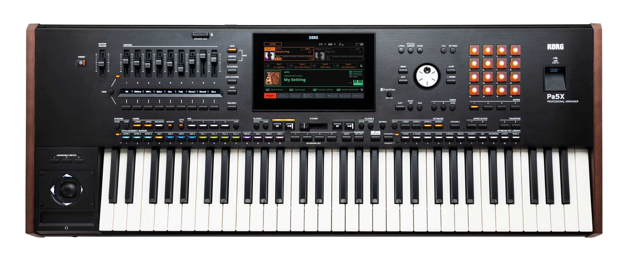 Korg PA 5 X International /PA5X Entertainer Keyboard, Pa5X International, 61 toetsen met Aftertouch