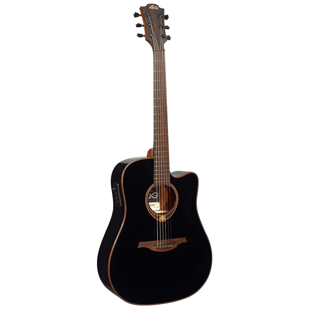 Lag T 118 DCE Black / T118 DCE Black Dreadnought Cutaway Acoustic Electric Black Western Gitaar