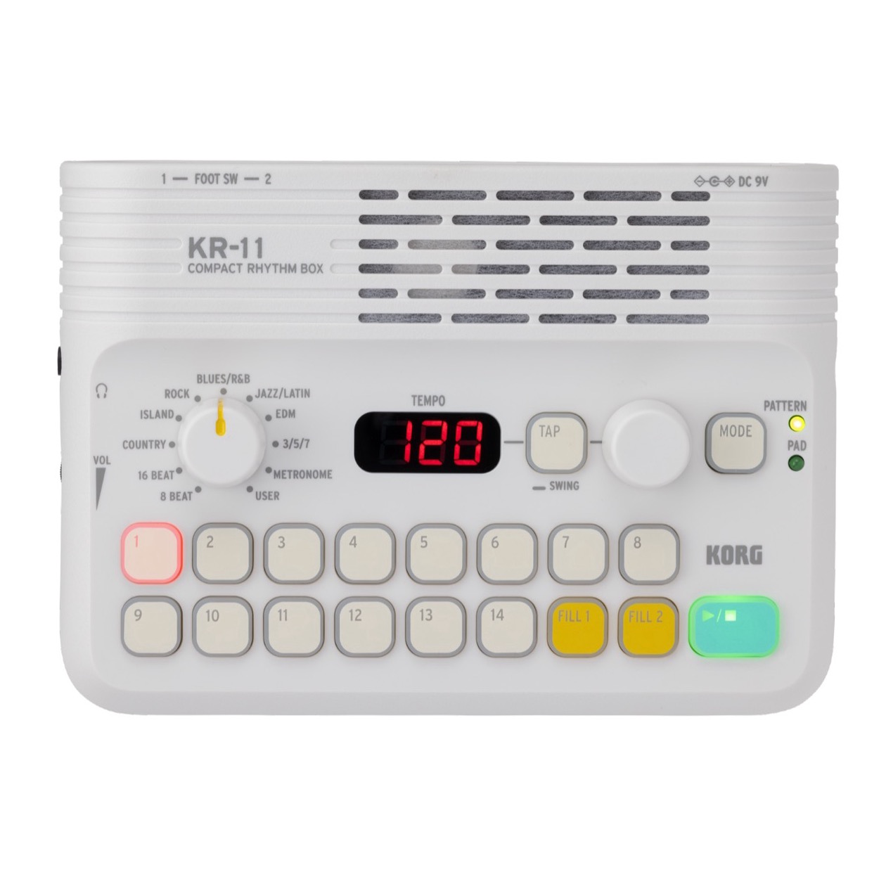 Korg KR 11 / KR11 Digitale Drum, 11 Genres, 126 Ritmes, User Pattern