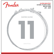 Fender Super Bullet 3250M, Nickel Plated Steel, Bullet End, Gauges .011-.049 Model 0733250408 snarenset voor Elektrische Gitaar