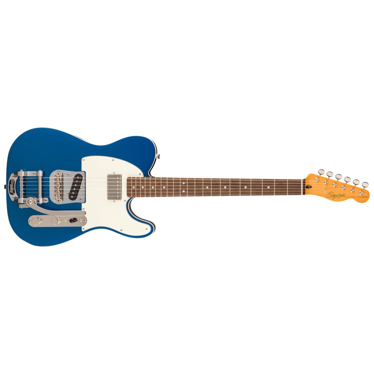 Squier Classic Vibe Custom Telecaster SH with Bigsby, Parchment Pickguard, Lake Placid Blue Model 0374048502 Elektrische Gitaar
