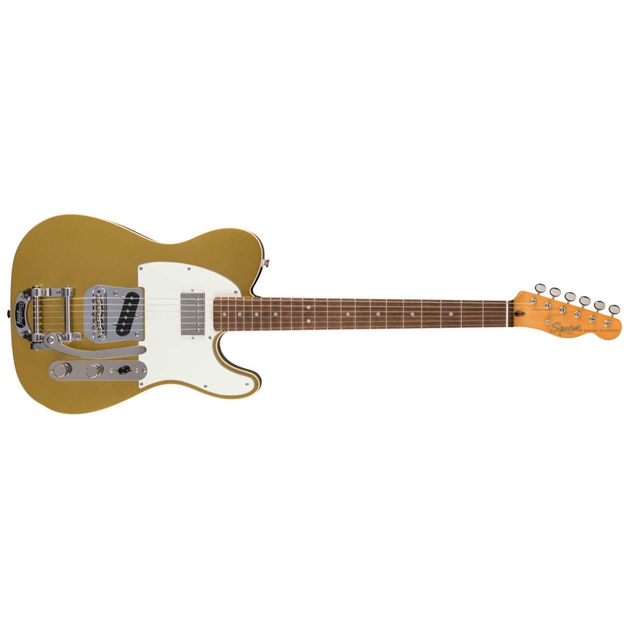 Squier Classic Vibe Custom Telecaster SH with Bigsby, Parchment Pickguard, Aztec Gold Model 0374048578 Elektrische Gitaar