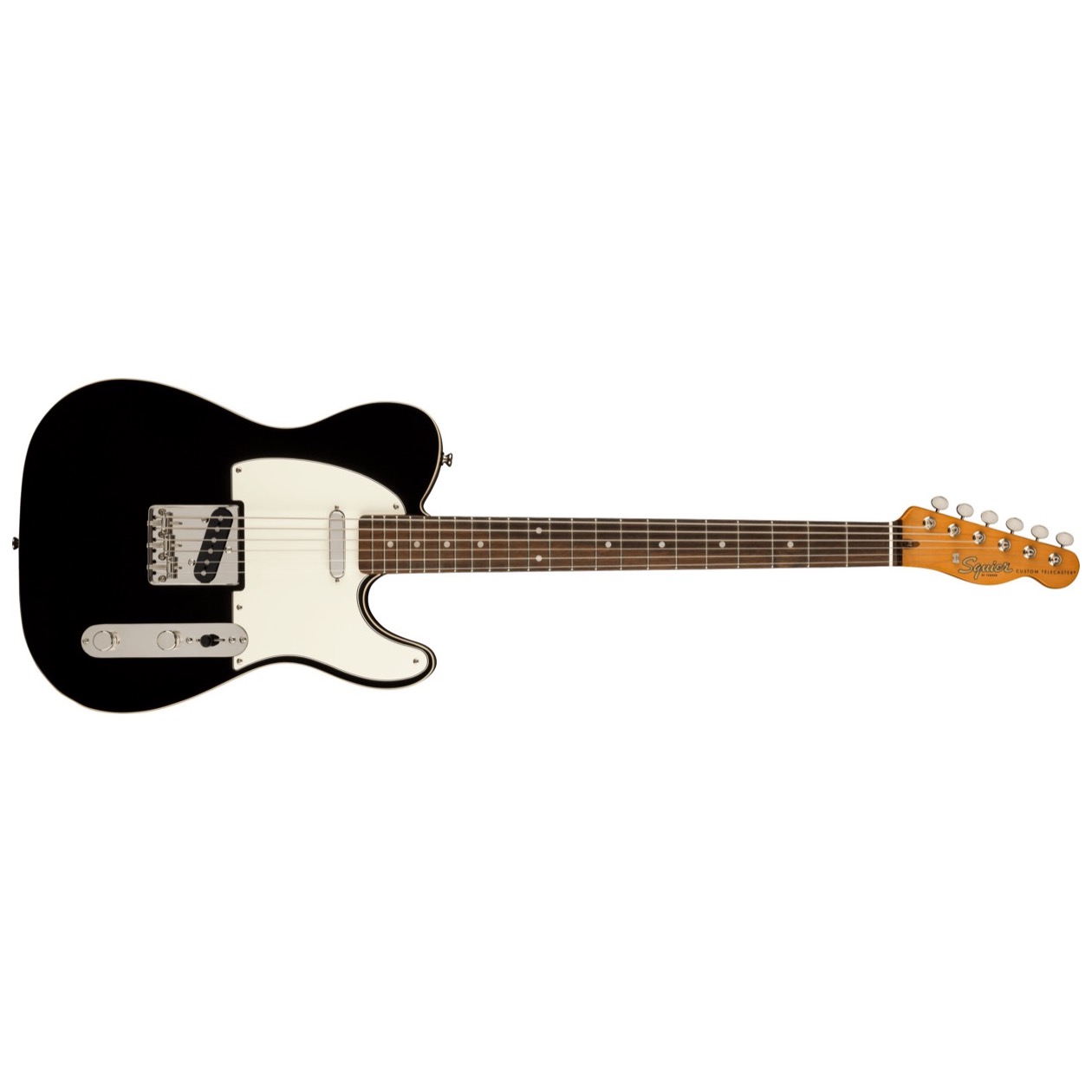 Squier Classic Vibe Baritone Custom Telecaster, Laurel Fingerboard, Parchment Pickguard, Black Model 0374042506 Elektrische Gitaar