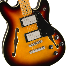 Squier Classic Vibe Starcaster, Maple Fingerbaord, 3-Color Sunburst, Model 0374590500 Semi Hollow Elektrische Gitaar