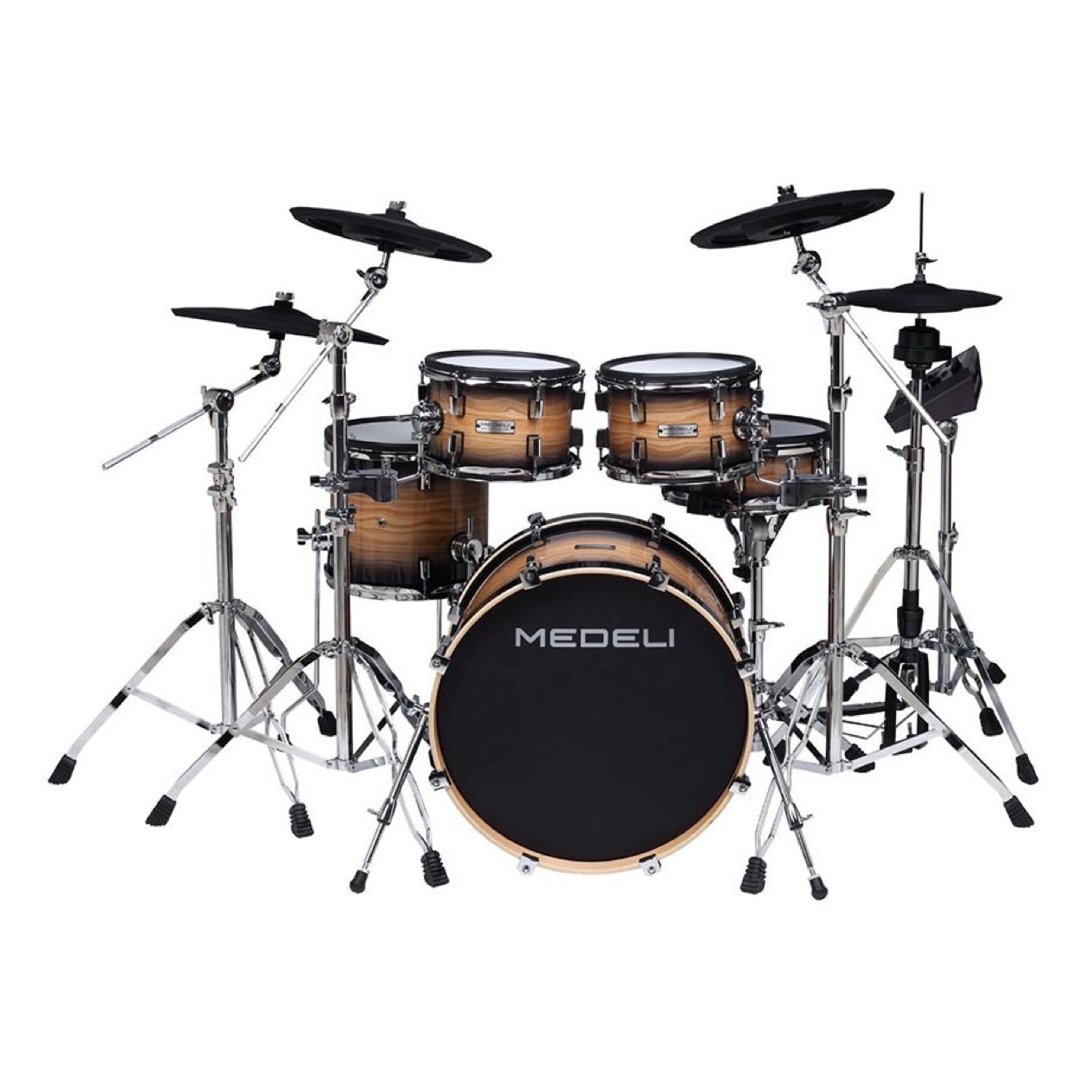 Medeli MZ 928 /MZ928 Flagship Digital Drum Kit All Mesh Head Fullsize Wooden Shells, 20in Kick, all hardware included except Throne