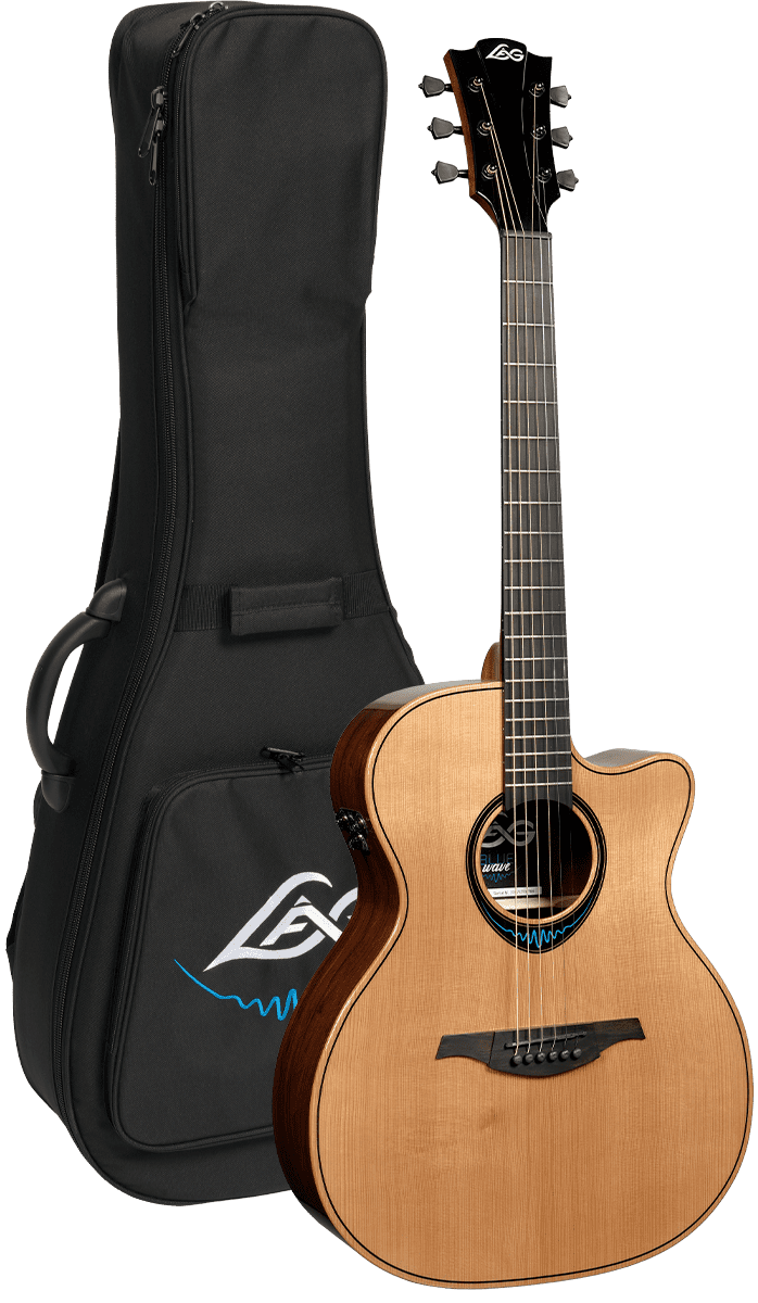 Lag TBW 2 ACE / TBW2 ACE Bluewave 2 Smart Guitar Auditorium Cutaway Natural Inclusief Gig Bag