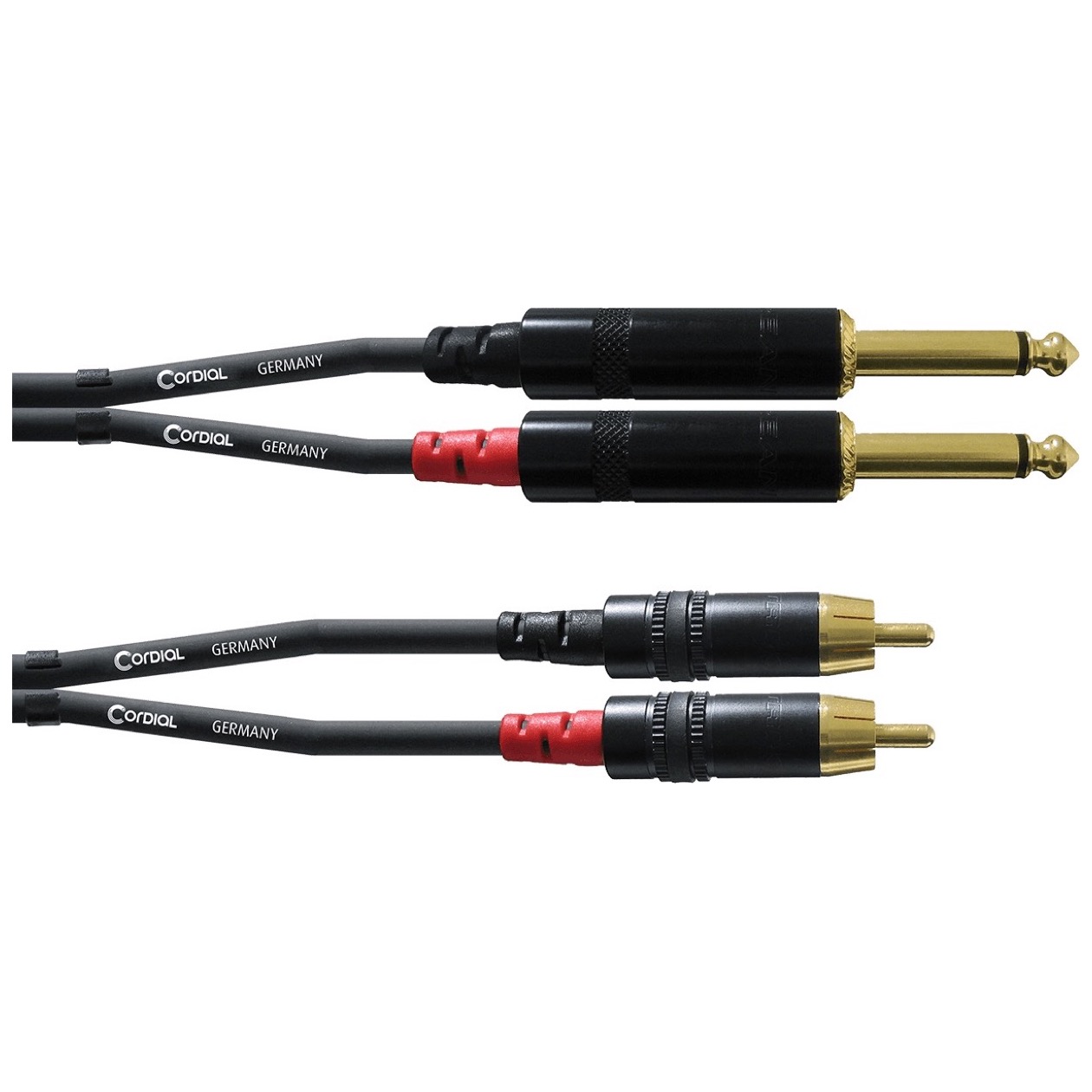 Cordial Dual Mono Jack/RCA Audio Kabel 3 Meter 2 x Mono Jack / 2 x RCA Rean Connectoren