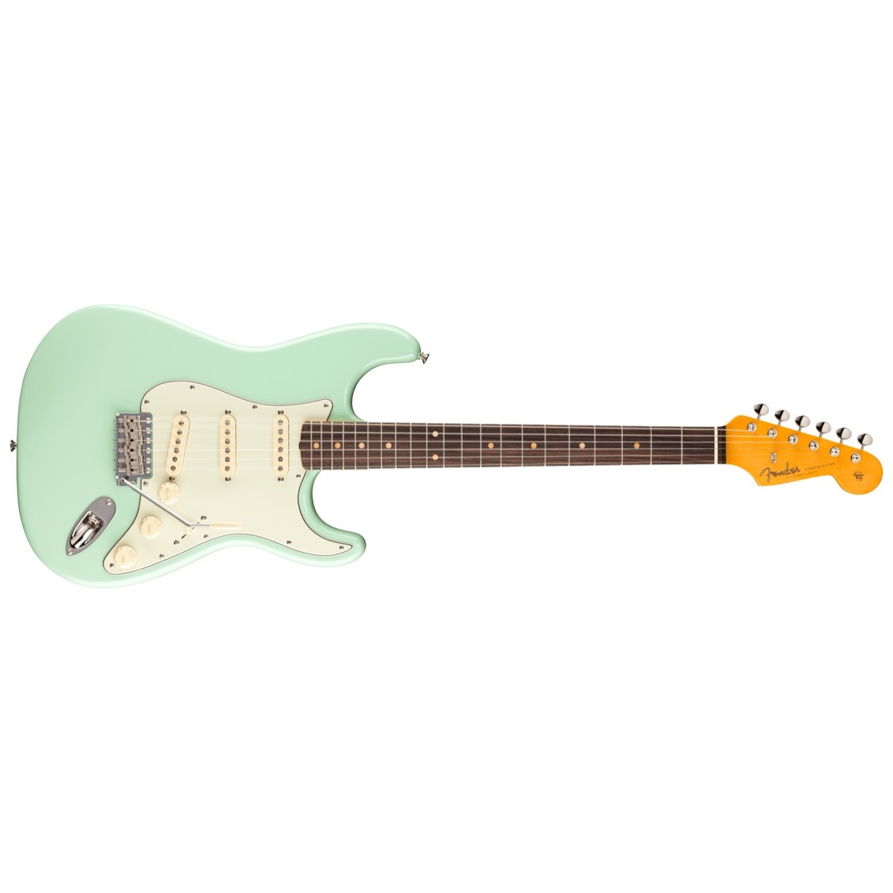 Fender American Vintage II 1961 Stratocaster, Rosewood Fingerboard, Surf Green Model 0110250857 Inclusief Luxe Case Vintage-Style Brown (Orange Interior)