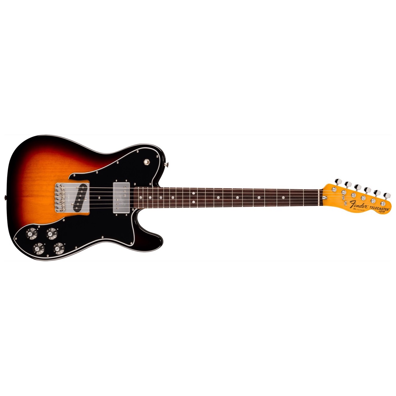 Fender American Vintage II 1977 Telecaster Custom, Rosewood Fingerboard, 3-Color Sunburst Model 0110440800 Inclusief Vintage-Style Black (Orange Interior) Case