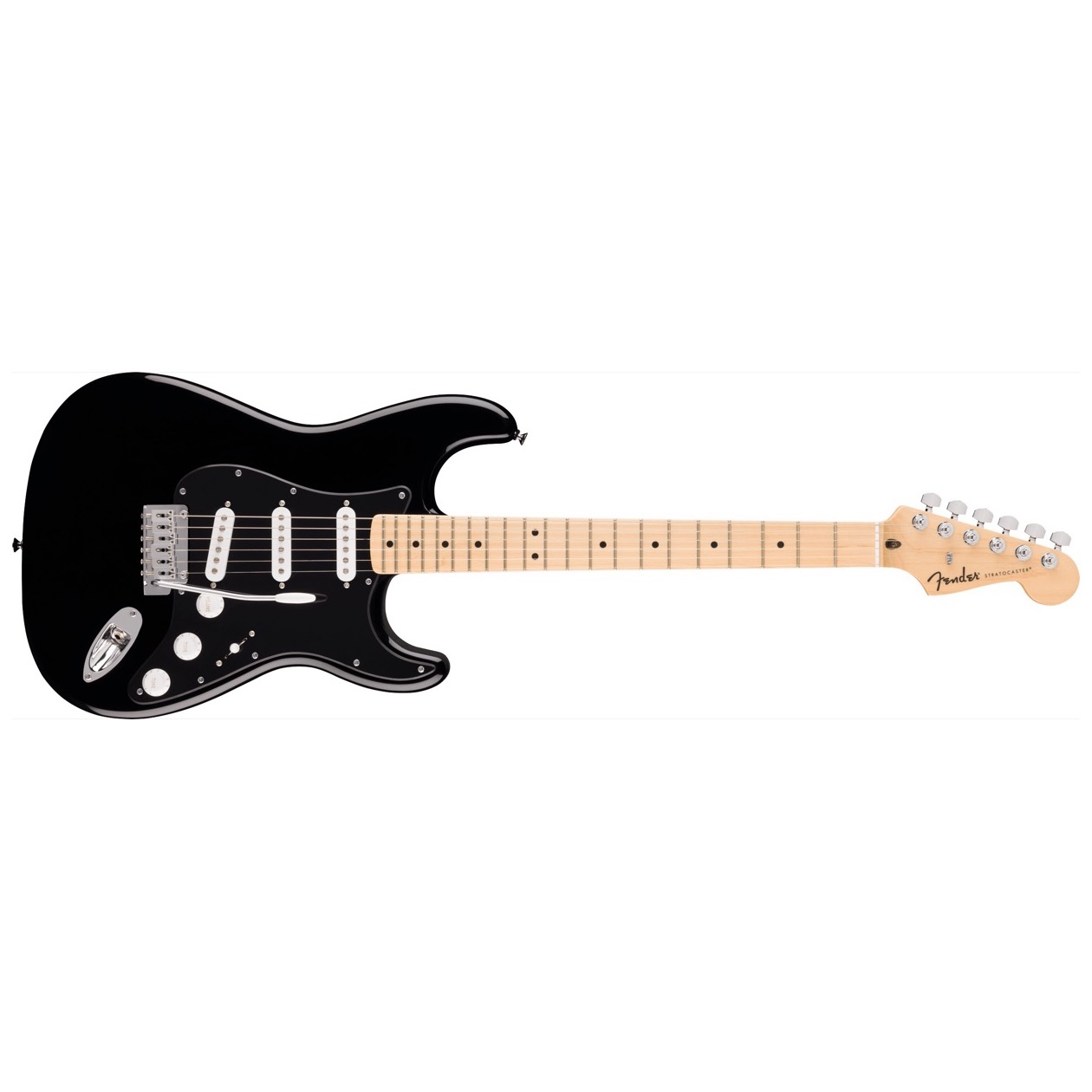 Fender Standard Stratocaster, Maple Fingerboard, Black Pickguard, Black Model 0266223506 HEMELVAARTSDAG/BLACK FRIDAY SPECIALE AANBIEDING GELDIG TOT 31 DECEMBER 2026