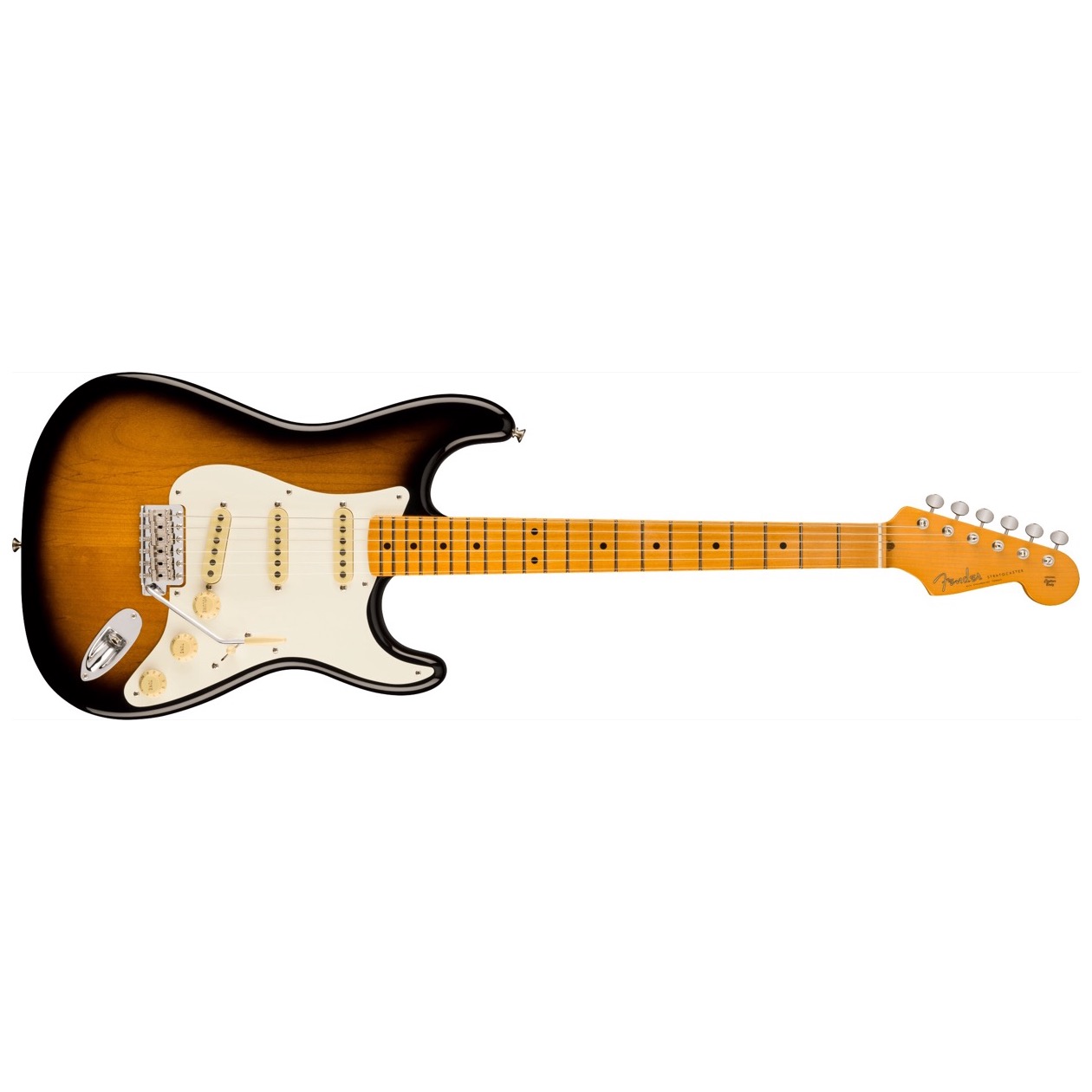 Fender Signature Eric Johnson Stratocaster, Maple Fingerboard, 2-Color Sunburst Model 0117702803 Inclusief Fender Deluxe Blonde Hardshell Case with Black Ends (Black Interior)