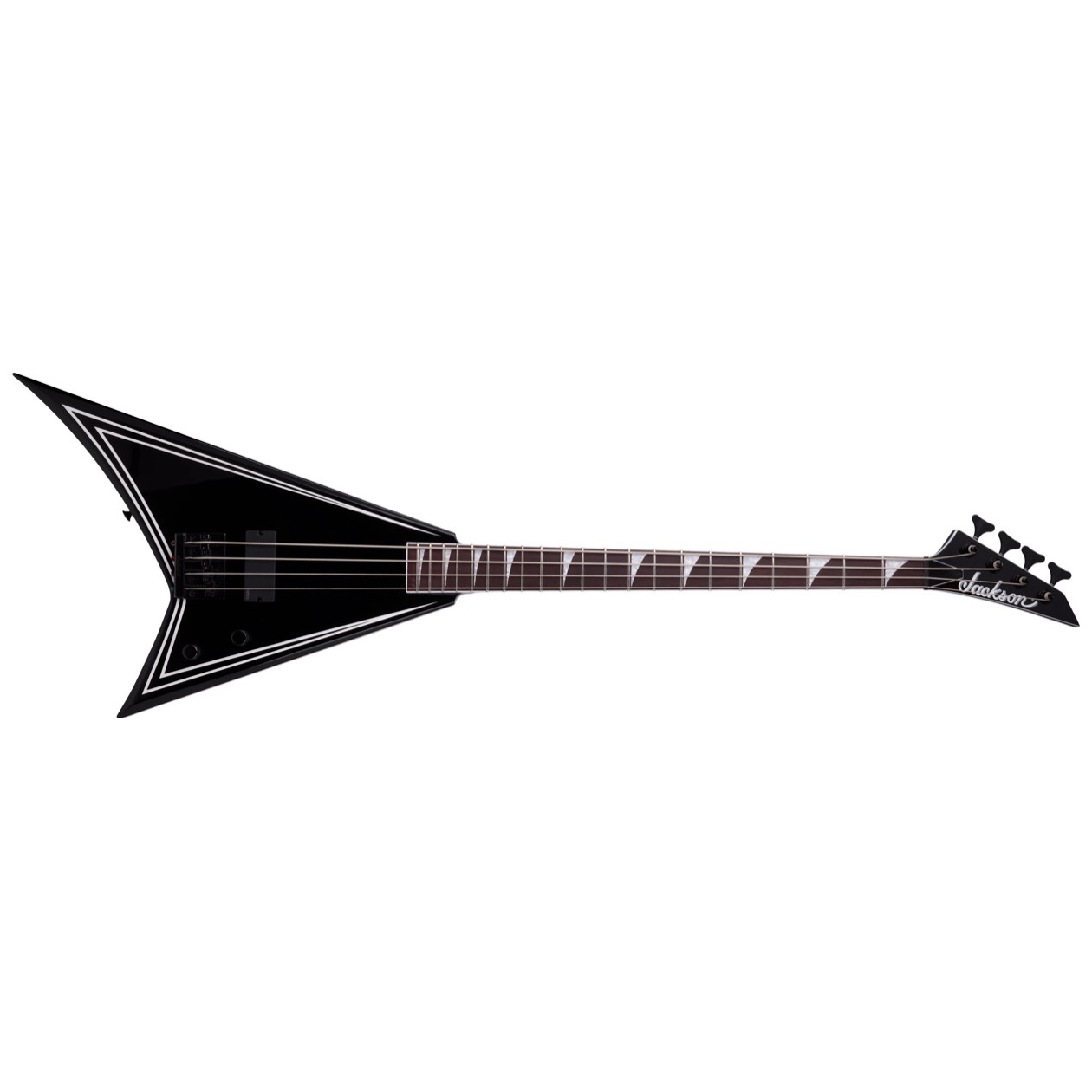 Jackson X Series RRB IV Rhoads Bass, Amaranth Fingerboard, Black with White Pinstripes Model 2919999599