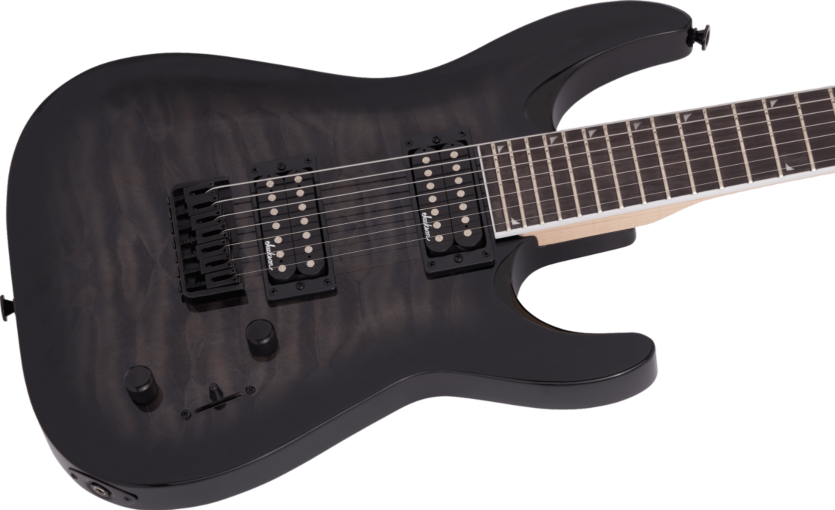 Jackson JS Series Dinky Arch Top JS32Q DKA HT, Amaranth Fingerboard, Transparent Black Burst Model 2918809585