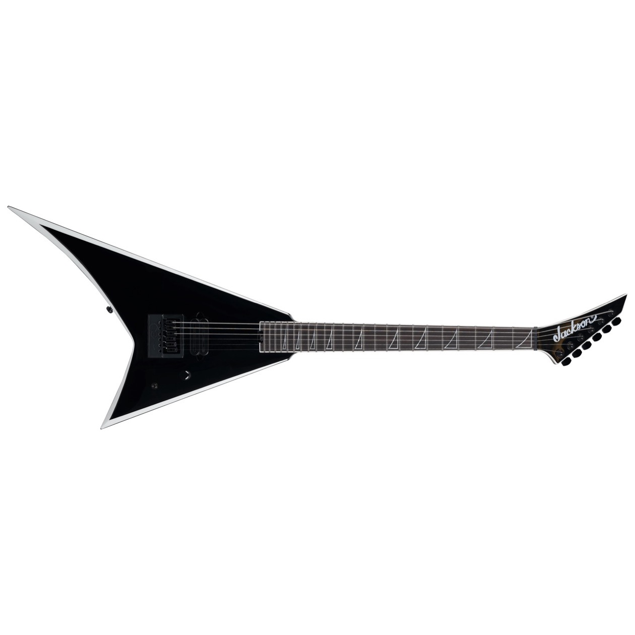 Jackson Pro Plus Series Signature Christian Andreu Rhoads RR24 EVTN, Ebony Fingerboard, Black with White Bevels Model 2916013503 Inclusief Jackson RR Foam Core Case
