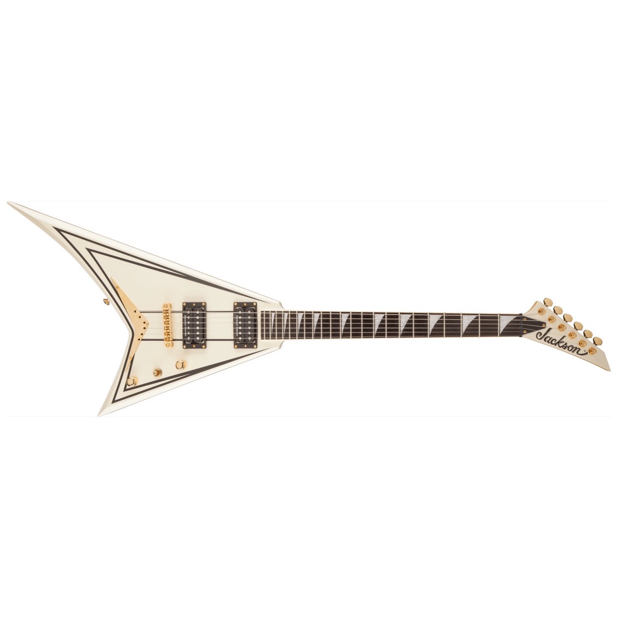 Jackson Pro Series Rhoads RRT-3, Ebony Fingerboard, Ivory with Black Pinstripes Model 2914311557