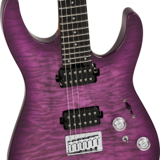 Charvel Pro-Mod Plus Dinky DK24 HH HT EB QM, Ebony Fingerboard, Violet Radiance Model 2979861592 Inclusief Charvel Deluxe Gig Bag