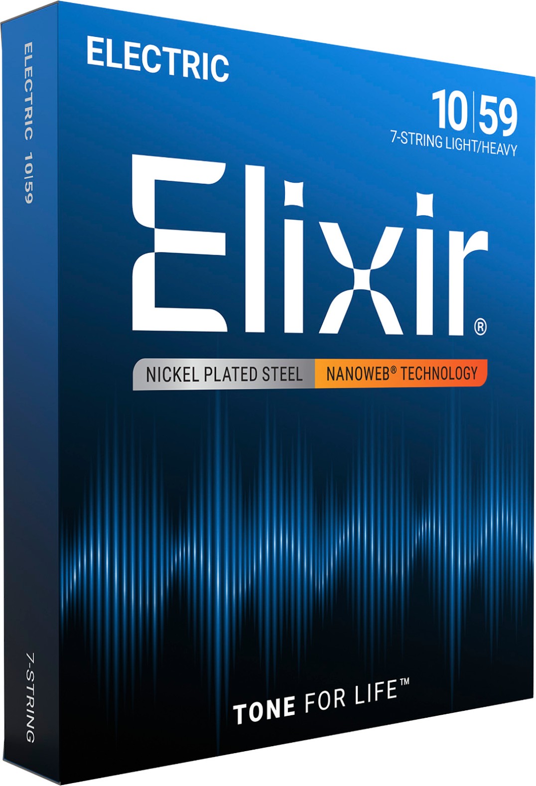 Elixir 12074 Nanoweb Snarenset voor 7 Snarige Elektrische Gitaar Set - Light Heavy 7-String 10-13-17-26-36-46-59