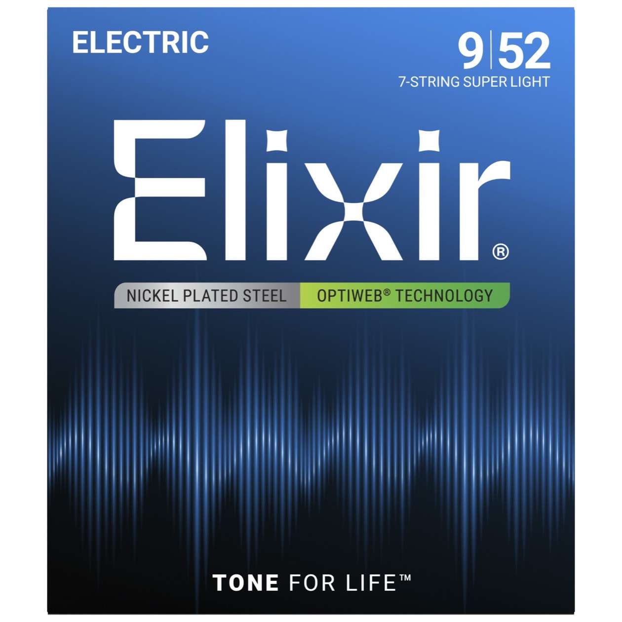 Elixir 19007 Optiweb Snarenset voor 7 Snarige Elektrische Gitaar Set - Super Light 7-String 09-11-16-24-32-42-52