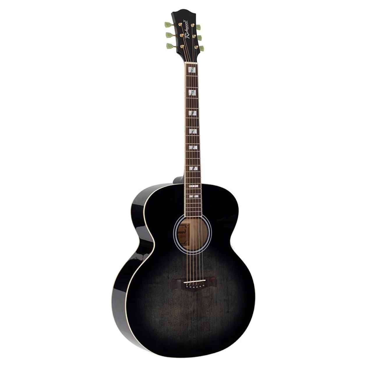 Richwood HSJS 42 TBK / HSJS42 TBK Richwood Heritage Series Jumbo Guitar with Solid Spruce Top Transparent Black
