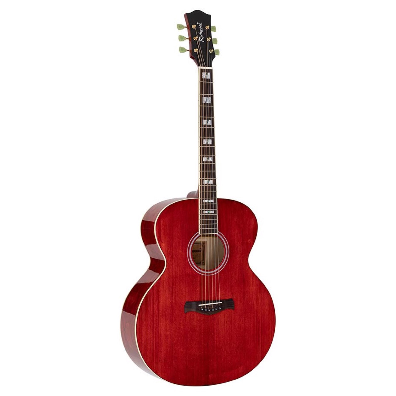 Richwood HSJS 42 TRD / HSJS42 TRD Richwood Heritage Series Jumbo Guitar with Solid Spruce Top Transparent Red