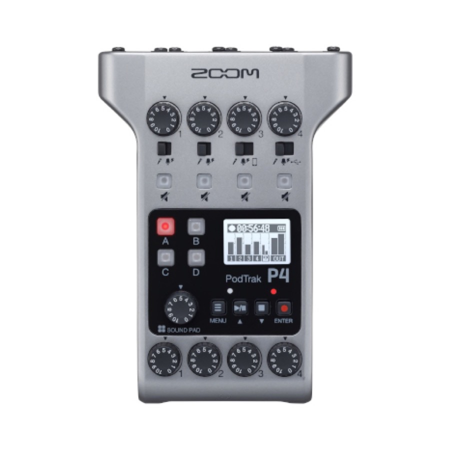 Zoom PodTrak P 4 / P4 Podcasting Mixer and Interface