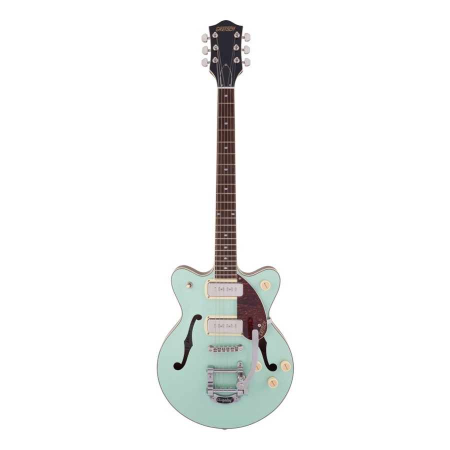 Gretsch G 2655 T P 90 / G2655T-P90 Streamliner ™ Center Block Jr. Double-Cut P90 with Bigsby®, Laurel Fingerboard, Two-Tone Mint Metallic and Vintage Mahogany Stain