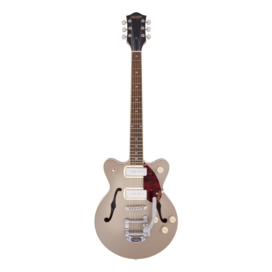 Gretsch G 2655 T P 90 / G2655T-P90 Streamliner ™ Center Block Jr. Double-Cut P90 with Bigsby®, Laurel Fingerboard, Two-Tone Sahara Metallic and Vintage Mahogany Stain