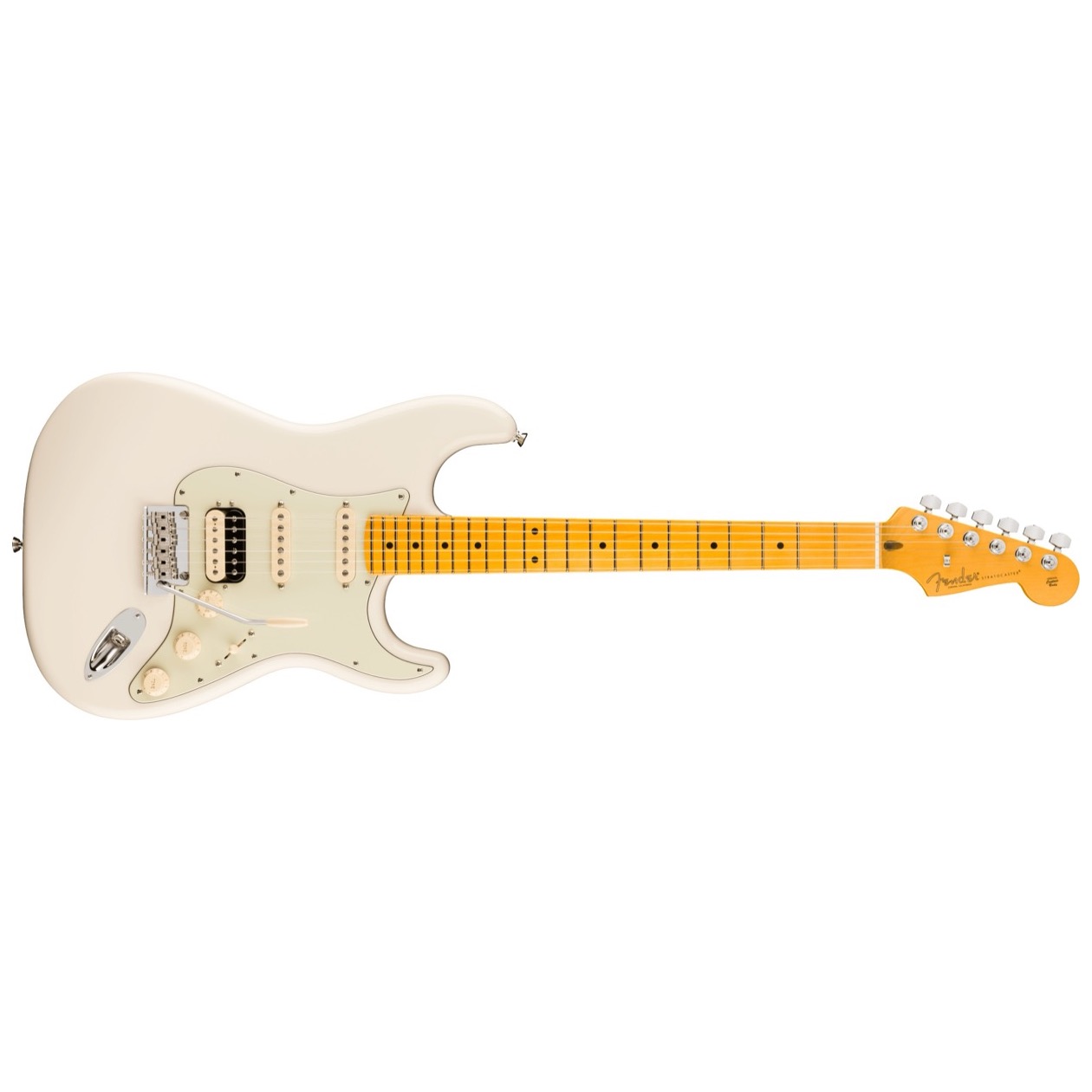 Fender American Professional Stratocaster HSS, Maple Fingerboard, Olympic White Model 0111122705 Inclusief Fender Deluxe Molded Hardshell Case