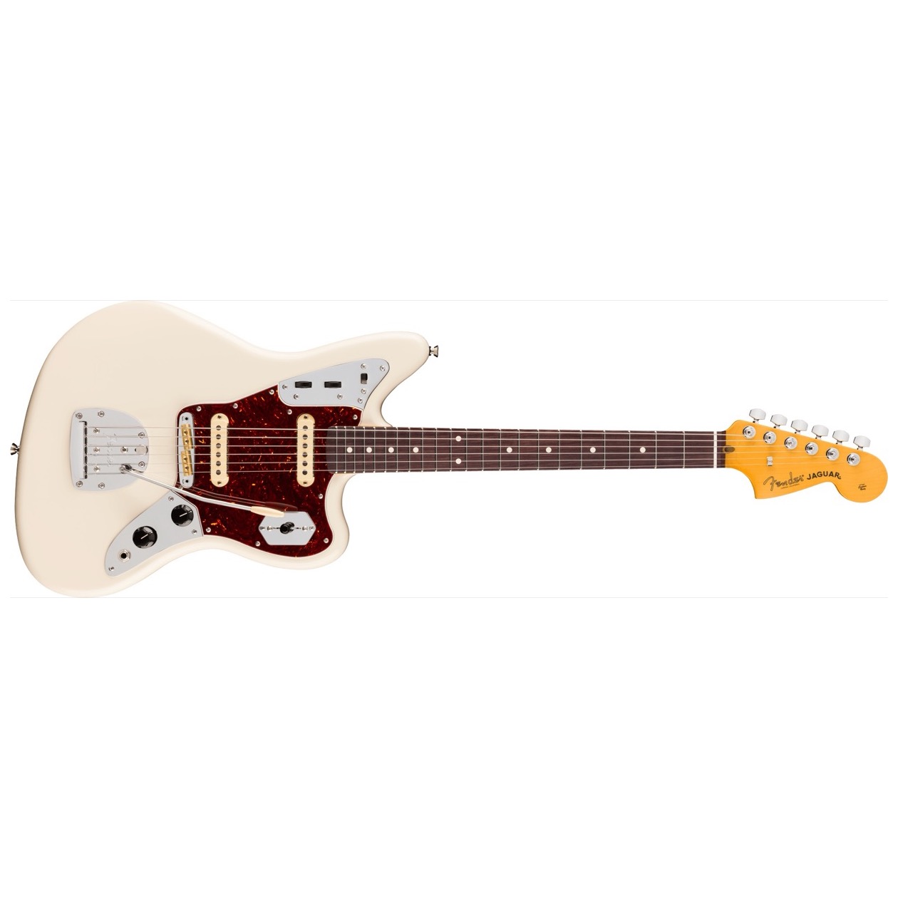 Fender American Professional Jaguar, Rosewood Fingerboard, Olympic White Model 0111820705 Inclusief Fender Deluxe Molded Hardshell Case