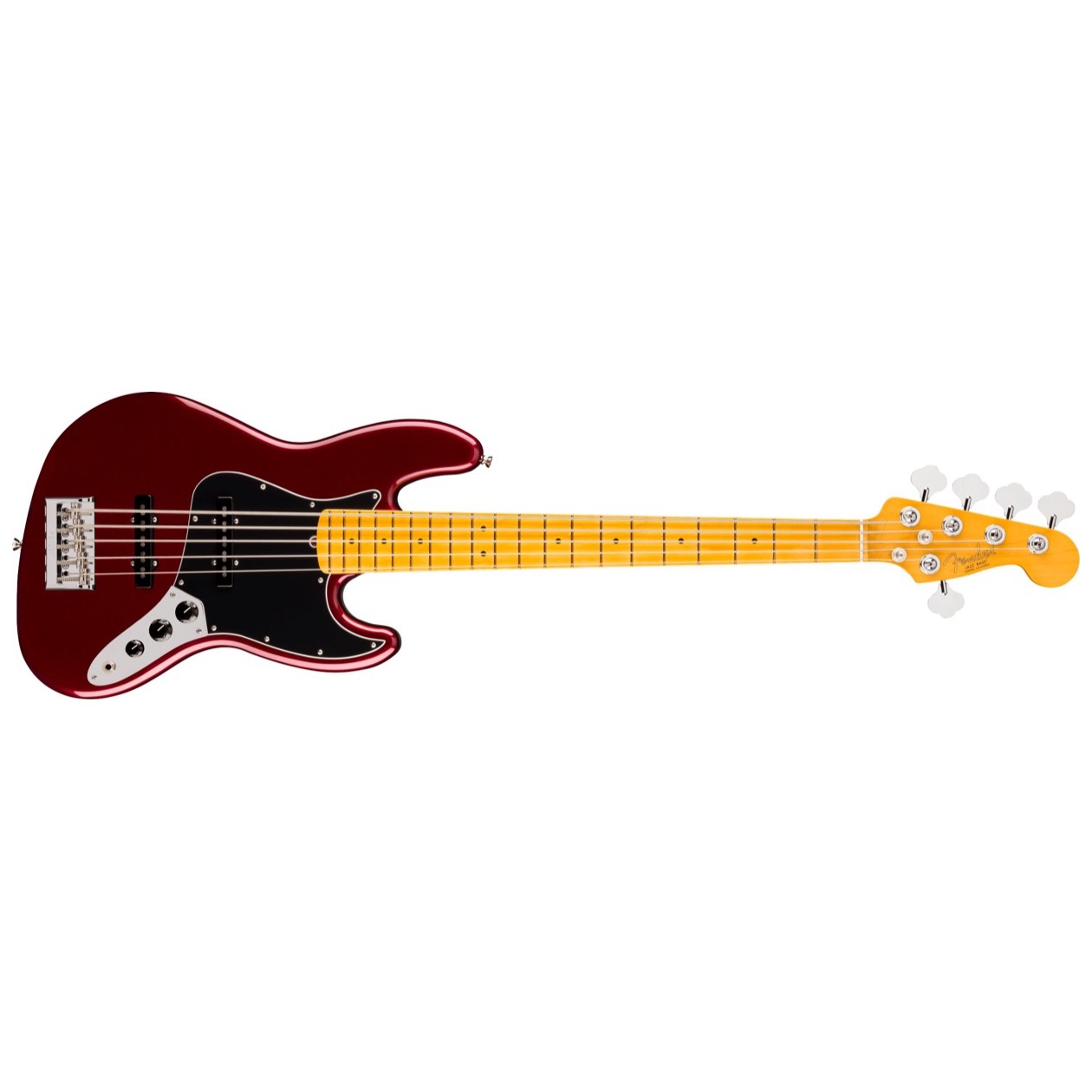 Fender American Professional Jazz Bass V, Maple Fingerboard, Oxblood Model 0192942730 Inclusief Fender Deluxe Molded Hardshell Case