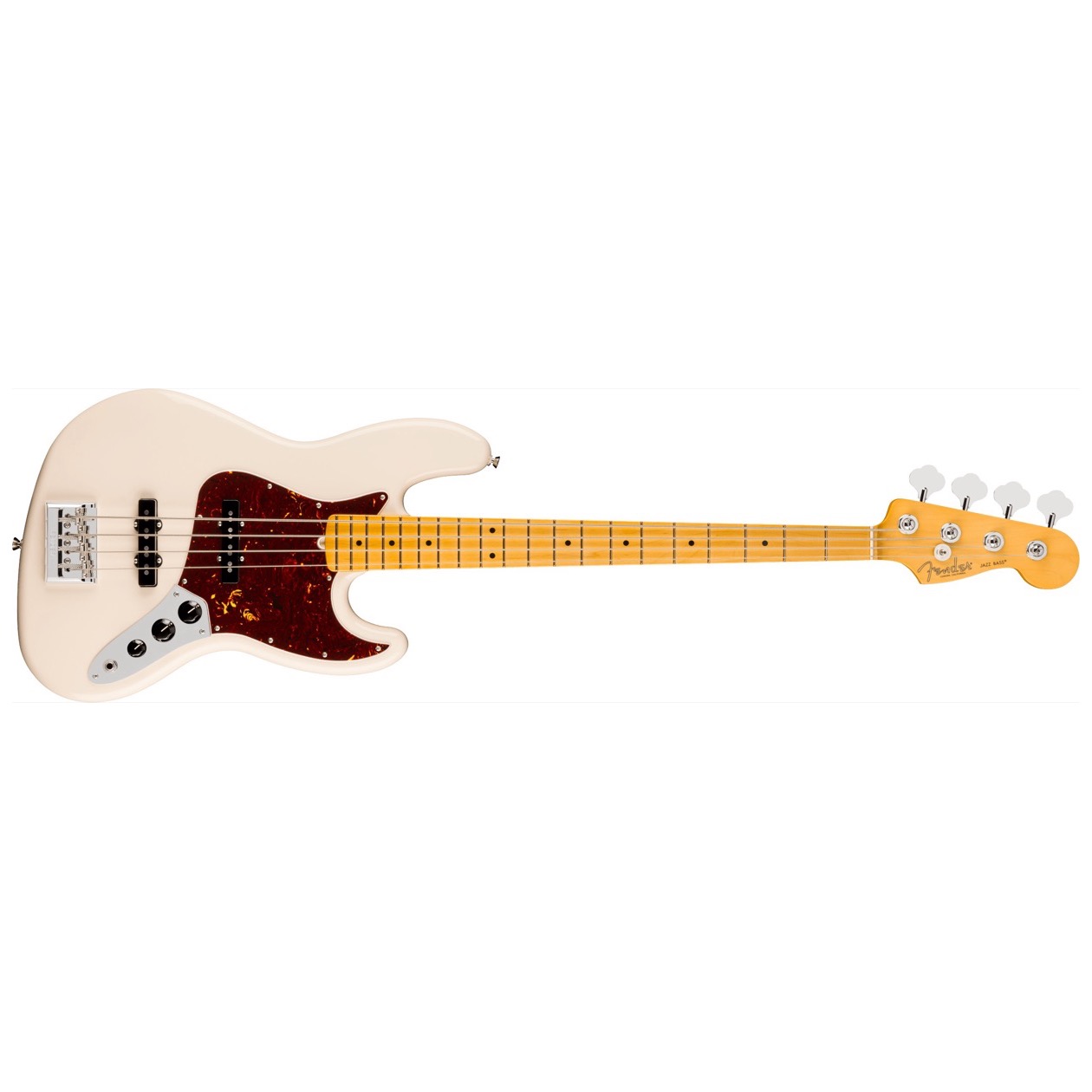 Fender American Professional Jazz Bass, Maple Fingerboard, Olympic White Model 0192932705 Inclusief Fender Deluxe Molded Hardshell Case